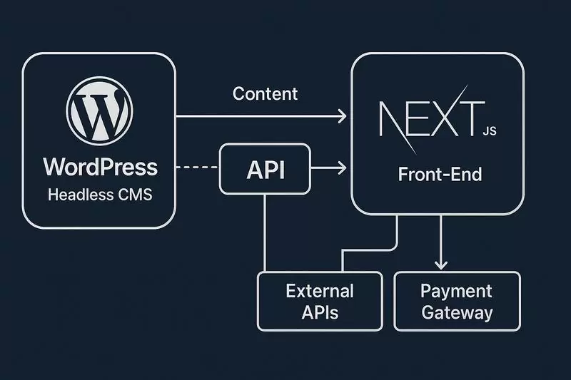 Диаграмма WordPress и Next.js